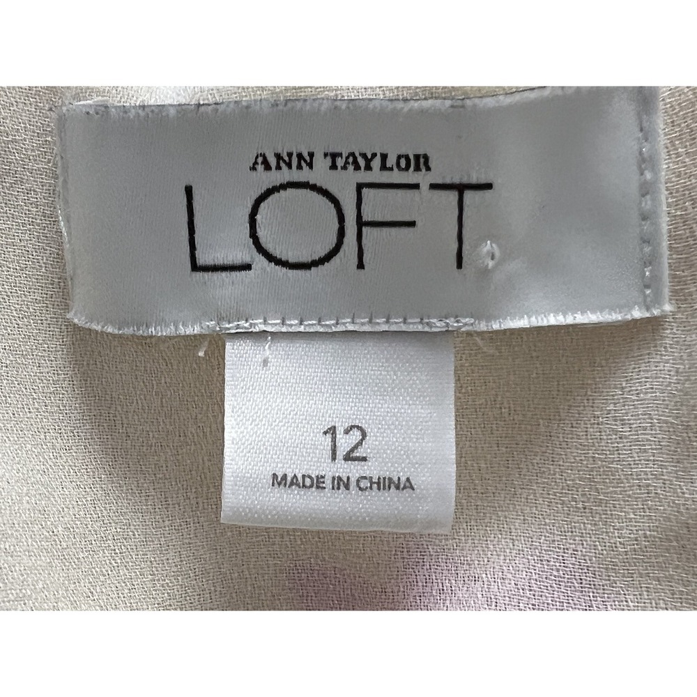 Ann Taylor Loft Silk Halter Dress Size 12‎ Tropical Floral Open Back Pink Yellow - Picture 9 of 10